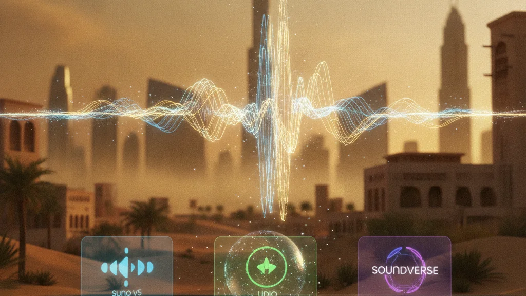 AI Music for Dubai Branded Video: Suno v5, Udio, and Soundverse Compared for 2026 UAE Campaigns